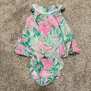 Lilly Pulitzer Pink and Green Baby Dress